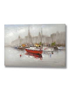 Red Boat Hand Painted Canvas
